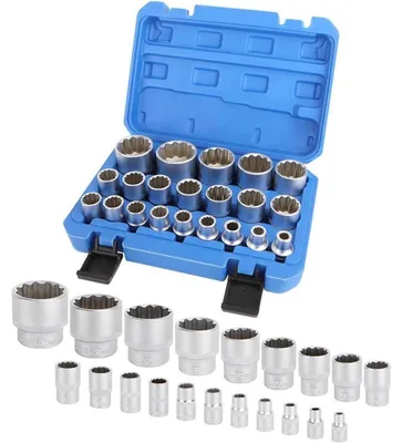 Productafbeelding van 21-delige set doppen voor moeren, 1/2 inch, 8-36 mm, 12-kant