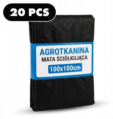 Produktbild von Unkrautvlies 100 x 100 cm 20er Set – Gartenvlies gewebt PP 90 g/m², UV-beständig, wasserdurchlässig, mit Pflanzlinien für Beet und Baumscheibe