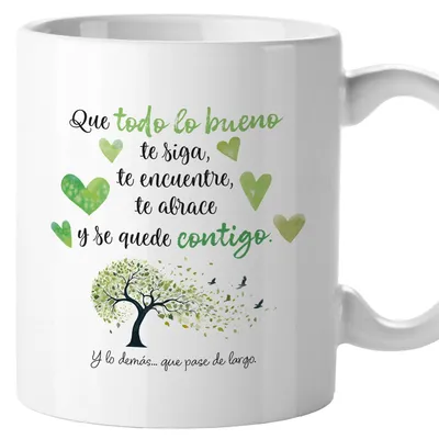 Keramik-Mok 330 ml mit Spruch, grün, originelles Geschenk