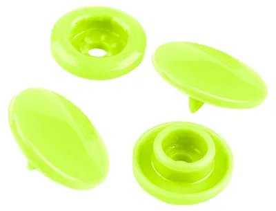 50 Set farbenfrohe Druckknöpfe rund 12mm neongelb