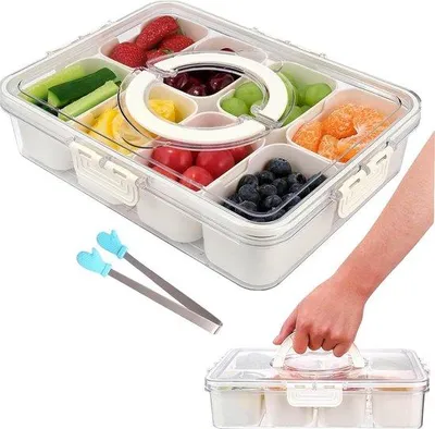 Image de Barquette à collation portable avec couvercle et poignée