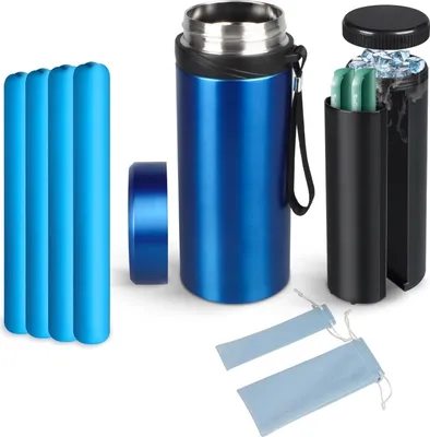 Produktbild von Insulin Cooler Travel Case Big Diabetiker Medizin Travel Cooler Insulin Pens Cooler TSA genehmigt Carry Case mit einstellbarer EisbeutelPortable Medication Storage Cooler Marineblau