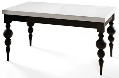 Produktbild von Rechteckiger Esstisch Ausziehbar Lena, Moderner Wohnzimmertisch 160-210x90x78, 5 cm , Schwarz mit Tischbeinen in Schwarz
