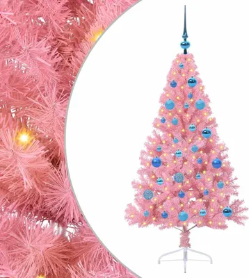 Immagine prodotto di vidaXL Albero di Natale artificiale preilluminato rosa 150 cm PVC