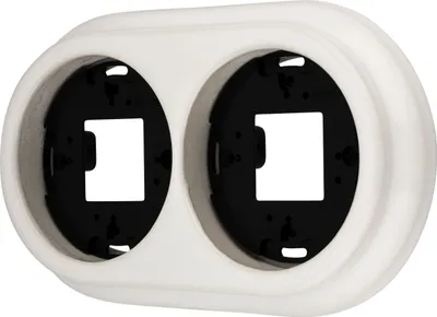 Image de Cadre porcelaine rétro apparent double I QR1 blanc