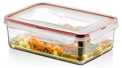 Immagine prodotto di Contenitore per alimenti da 1,4 L - ermetico e a tenuta stagna con chiusura a scatto, rosso