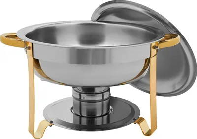 Image de Chafing Dish Buffet Set - Chauffe-plats - 4 pièces - 4,5 L par récipient - Pour Fête & Mariage - Or