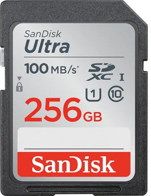 Produktbild von SanDisk Ultra, 256 GB, SDXC, Klasse 10, UHS-I, 100 MB/s, Class 1 (U1)