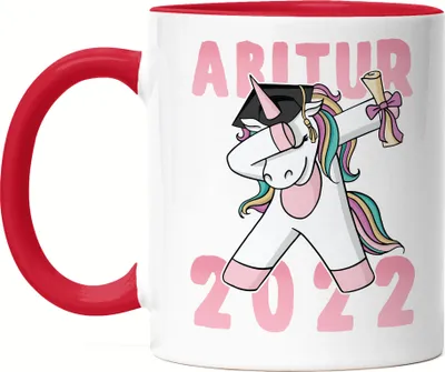 Produktbild von Abitur 2022 Tasse Rot  Einhorn Pferd Abschlussgeschenk Abitur Humorvoll Gymnasium Geschenkidee