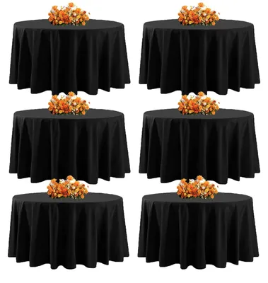 Productafbeelding van Set van 6 Zwarte Ronde Tafelkleedjes van 228 cm
