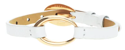Produktbild von Esprit Damen Armband Leder Weiß/Rosegold Ovality White Rose ESBR11423K200