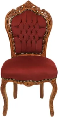 Produktbild von Barock Stuhl Barockstuhl Rot Braun Wohnzimmer Esszimmer Schlafzimmer Deko Relax Modern Antik Style Retro Royal Thron Königlich Premium