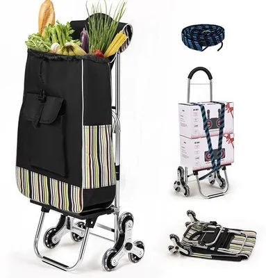 Productafbeelding van Vouwbare Shopping Trolley met 6 Wielen en Koelcompartiment
