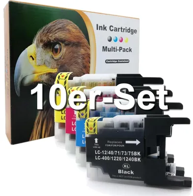 Produktbild von D&C Tintenpatronen ersetzt Brother L-1240x-10er Set (BK/C/M/Y)