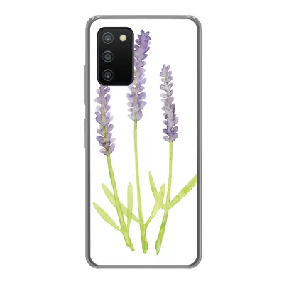 Produktbild von MuchoWow® Handyhülle Schutzhülle Hülle für Samsung Galaxy A03s Lavendel - Aquarell - Pflanzen Silikon Softcase Handy Hülle - Schutz