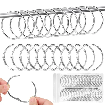 Produktbild von Duschvorhangringe – Edelstahl – 50 mm – Set mit 40 Stück