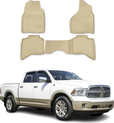 Obrázek produktu pro 2012-2018 Dodge RAM 1500 2500 3500 Quad Cab Podlahové rohože gumové béžové 4 ks