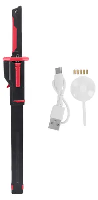 Image de Épée lumineuse à fonction de pulvérisation, lumières clignotantes multicolores, sabre LED pour garçons et filles, rouge flamme