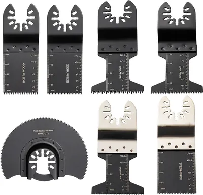 Image de SucceBuy 50 pièces lames de scie oscillantes, set de serrage rapide pour outils multifonctions, lames de scie HCS pour bois, plastique, métal, clous et vis, compatible avec Dewalt, Dremel, Fein, Worx, Bosch, Makita et Milwaukee