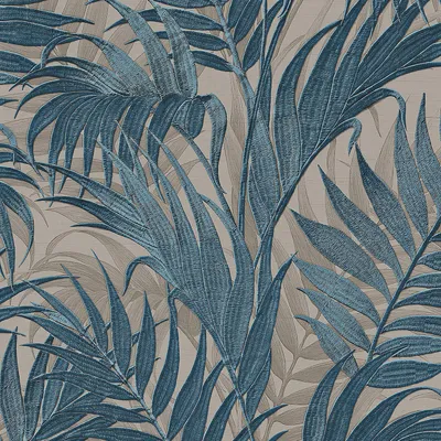 Produktbild von Profhome GR322108-DI Florale Tapete grau blau ozean-blau petrol 5,33 m2