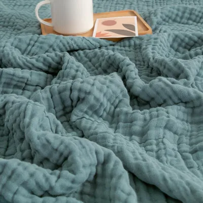Immagine prodotto di Coperta in mussola di cotone, 100% cotone, 150 x 200 cm, coperta leggera estiva ideale per il divano