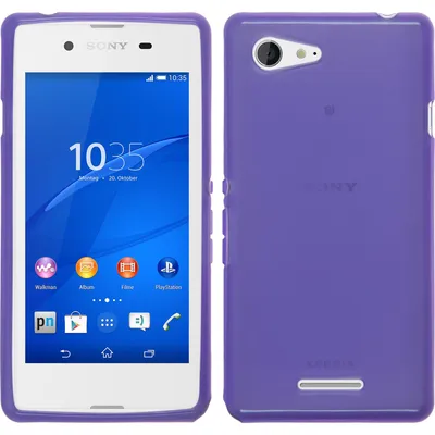 Produktbild von PhoneNatic Case kompatibel mit Sony Xperia E3 - lila Silikon Hülle transparent + 2 Schutzfolien