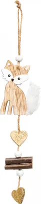 Immagine prodotto di Decorazione natalizia a forma di volpe, da appendere, marrone e bianca, 20 cm - Taglia unica