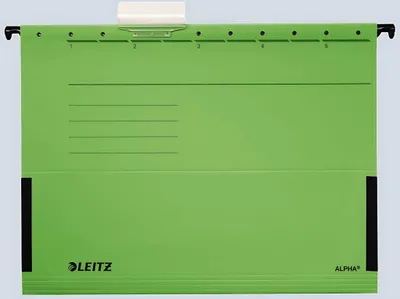Image de Leitz 1986-00-55 1986 Pochette à suspendre ALPHA® - avec grenouilles sur le côté, carton Pendarec, vert