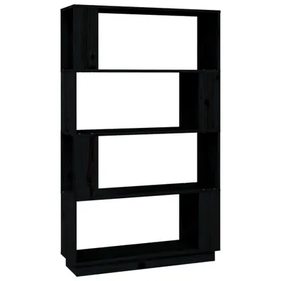 Obrázek produktu pro vidaXL Regál na knihy / rozdělovač místností černý 80x25x132 cm Masivní borovicové dřevo