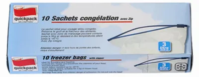 Image de Quickpack sacs de congélation 3ltr. 22x32cm avec v. de riz. (10 pièces)