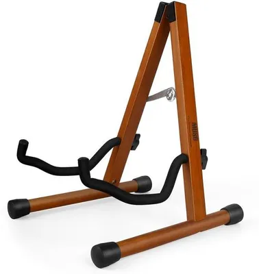 Image de Support pour guitare - Bois écologique - Portable - Noyer noir