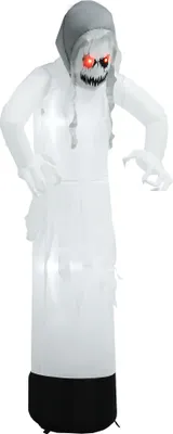 Produktbild von Aufblasbare Geisterhexe mit LEDs - 180 cm Outdoor-Halloweendeko, rote Augen, wetterfest