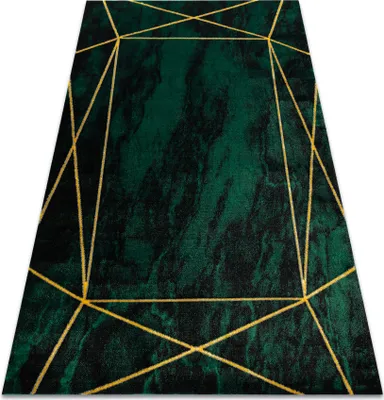 Obrázok produktu pre Koberec EMERALD exkluzívne 1022 glamour, štýlový geometrický, mramor fľaškovo zelené / zlato zelený 160x220 cm