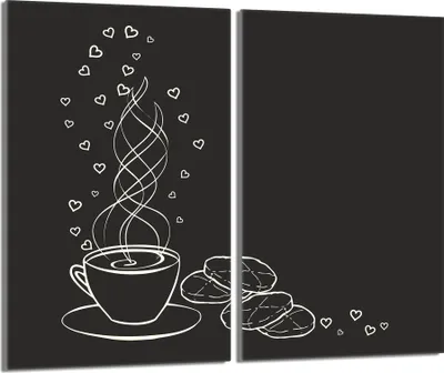 Immagine prodotto di Piastre copriforno 2 pezzi 30x52 Vetro copriforno in Vetroceramica, nero caffè