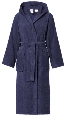 Image de Peignoir en éponge pour femme Ladeheid, 100 % Coton LA40-225 (bleu foncé (D12), L)