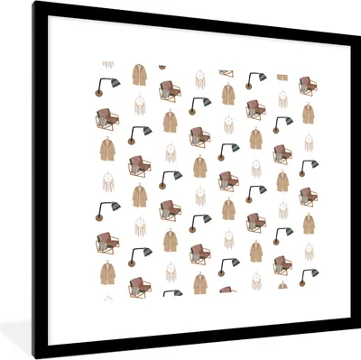 Produktbild von MuchoWow® MuchoWow® Gerahmtes Poster Schlafzimmer - Muster - Farben 40x40 cm - Poster mit zchwarzem Bilderrahmen - Poster - Plakat im Rahmen