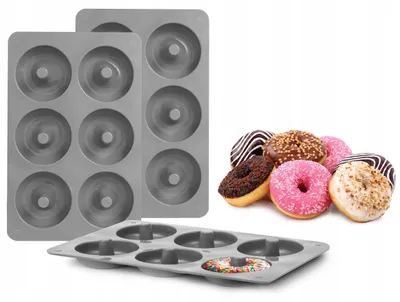 Produktbild von Porcello Silikon-Donut-Formen Grau 2 Stück Backen Zubehör