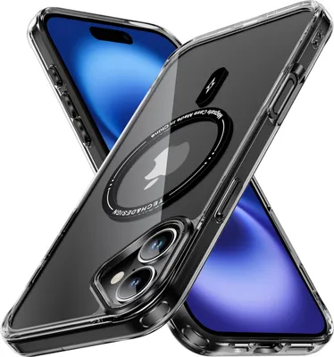 Obrázek produktu pro Magnetické průhledné pouzdro pro iPhone 16, kompatibilní s MagSafe, hybridní nárazuvzdorné ochranné pouzdro Černý