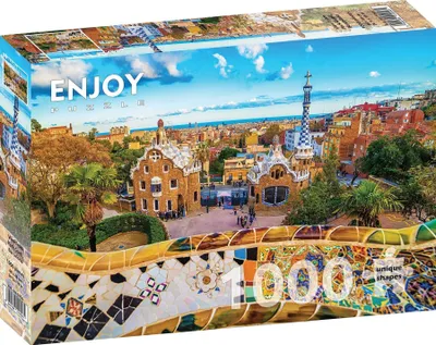 Zdjęcie produktu dla Puzzle 1000 elementów Enjoy – Widok z Parku Güell w Barcelonie