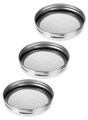 Produktbild von 3 Stück Keimdeckel aus Edelstahl für Einmachgläser