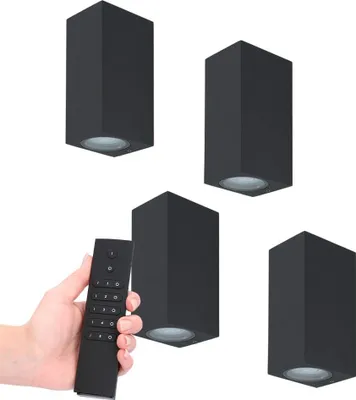 Produktbild von hoftronic LED-Wandleuchte Selma 8W 690lm 2700K Schwarz GU10 IP65 Dimmerset