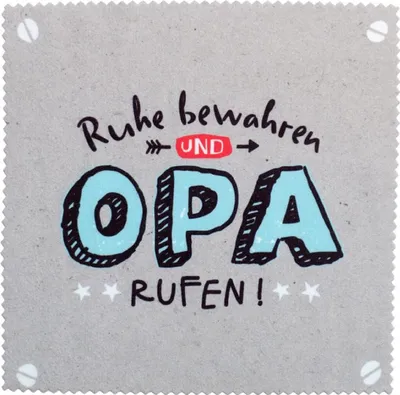 Produktbild von Sheepworld - 46128 - Brillenputztuch, 15cm x 15cm, Opa, waschbar