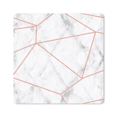 Produktbild von MuchoWow® Mauspad Mousepad Marmor - Roségold - Weiß 20x20 cm - Mousepads - Maus Mat - Pad - Mausunterlage - Desk Mat - Bureauartikeln