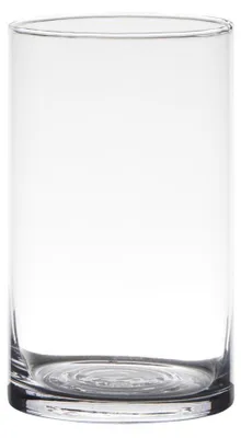 Image de Hakbijl verre décoratif, vase cylindre H. 15cm D. 9cm transparent rond verre