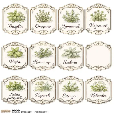 Zdjęcie produktu dla Naklejki papierowe do scrapbookingu i DIY ScrapLove - Etykiety przyprawy 1
