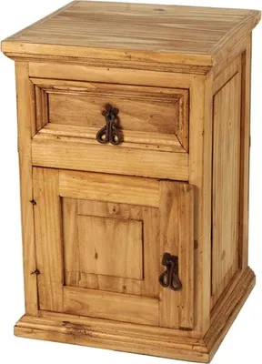 Produktbild von MiaMöbel Nachttisch Mexico Möbel 40x59x38 cm Landhausstil Massivholz Pinie Honig