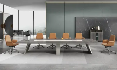 Obrázok produktu pre Veľký konferenčný stôl s robustným rámom a elegantným dizajnom.