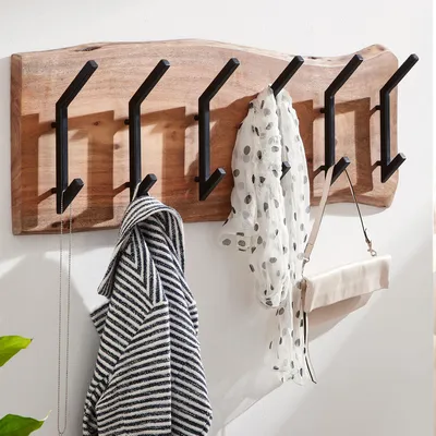 Zdjęcie produktu dla Designerski wieszak na ubrania akacja lite drewno / metal 100 x 29 x 12,5 cm | Wohnling