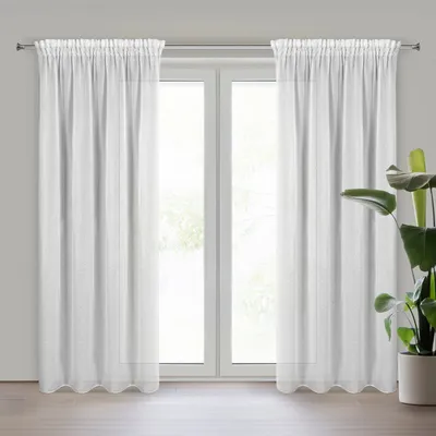 Zdjęcie produktu dla Zasłona TULSA biała 140x270 cm taśma marszcząca