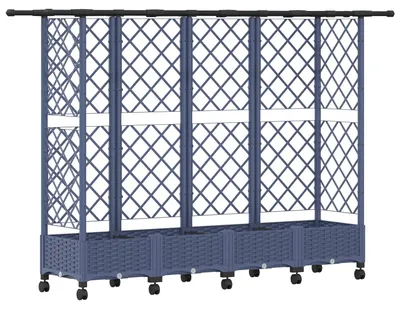 Immagine prodotto di vidaXL Aiuola rialzata con traliccio e copertura Grigio 202,5 x 40 x 127 cm PP